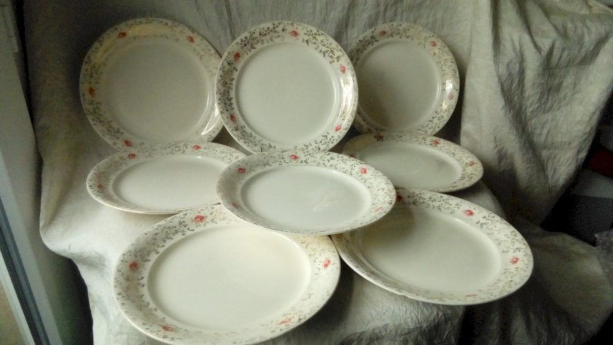 8 ASSIETTES PLATES EN FAIENCE VILLEROY BOCH METTLACH FRANCE-SAAR*