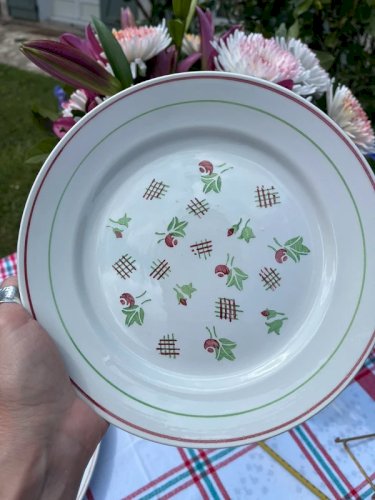 8 assiettes plates et 1 plat KG Lunéville