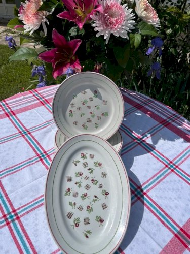 8 assiettes plates et 1 plat KG Lunéville