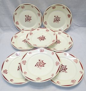 - 8 BEAUTIFUL CERAMIC DESSERT PLATES BADONVILLER model MARIE CLAIRE D