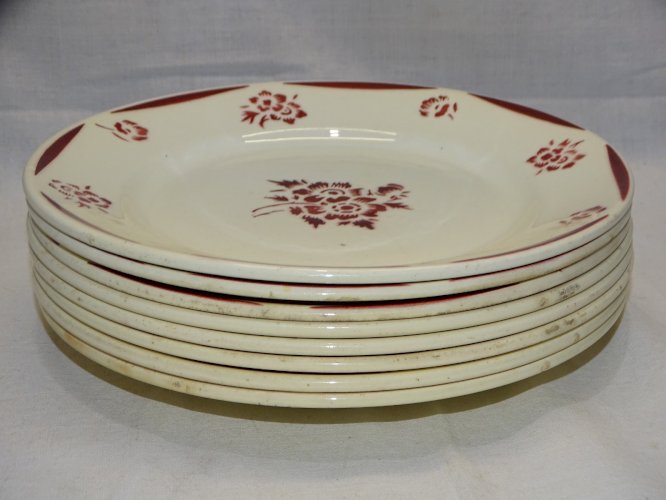 -8 BELLES ASSIETTES A DESSERT CERAMIQUE BADONVILLER modèle MARIE CLAIRE      D