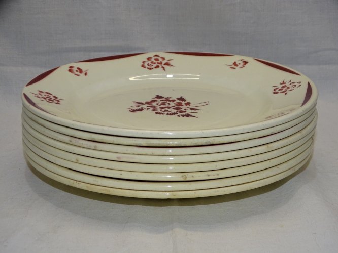 -8 BELLES ASSIETTES A DESSERT CERAMIQUE BADONVILLER modèle MARIE CLAIRE      D