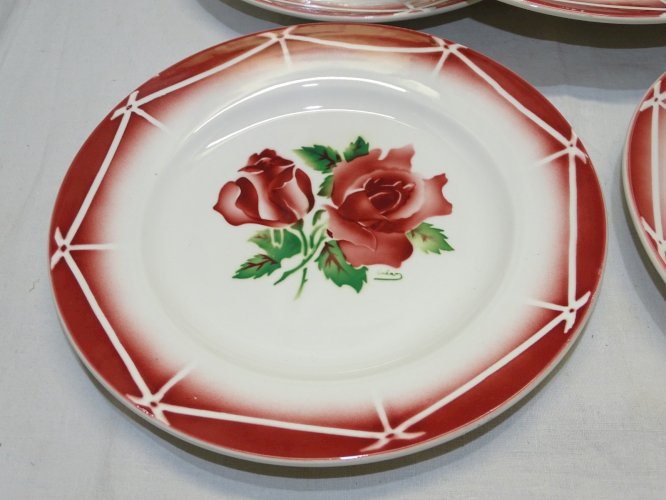 -8 BELLES ASSIETTES de TABLE CERAMIQUE DIGOIN SARREGUEMINES modèle CIBON     D
