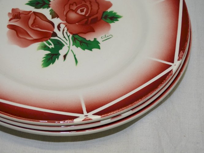 -8 BELLES ASSIETTES de TABLE CERAMIQUE DIGOIN SARREGUEMINES modèle CIBON     D