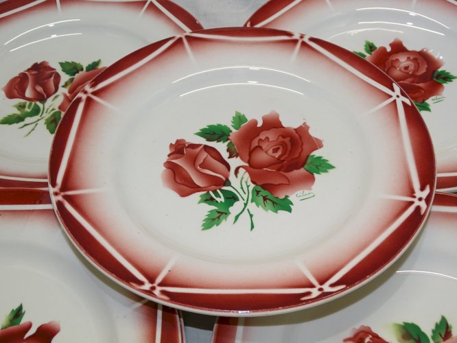 -8 BELLES ASSIETTES de TABLE CERAMIQUE DIGOIN SARREGUEMINES modèle CIBON     D