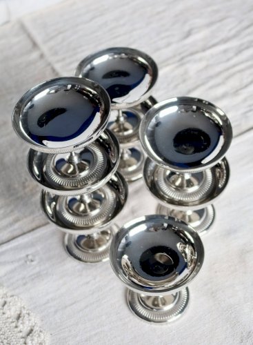 8 coupelles à glace / champagne vintage - Métal argenté