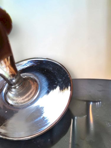 8 coupes à champagne en verre gravé Meisenthal, Art Déco