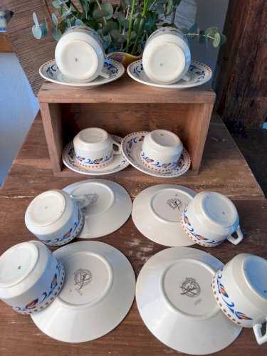 8 tasses à thé ou café Moulin des Loups modèle Rozoy