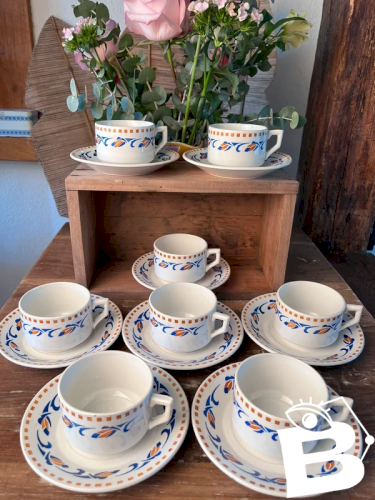 8 tasses à thé ou café Moulin des Loups modèle Rozoy