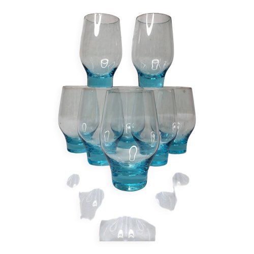 8 verres à eau 1970