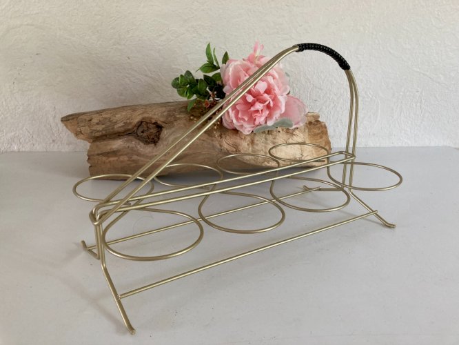 824⚜️ Ancien Porte Verre en Métal Vintage Année 60 / 70 Scoubidou Longueur 29 Cm