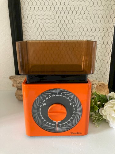 824⚜️ Ancienne Balance Terraillon Vintage Orange 3 Kg Vintage Made In France