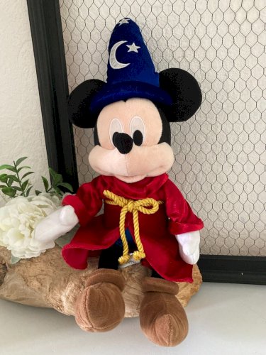 824⚜️ Peluche Doudou Mickey Magicien Fantasia Disneyland Paris Hauteur 35 Cm