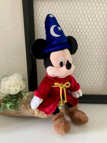 824⚜️ Peluche Doudou Mickey Magicien Fantasia Disneyland Paris Hauteur 35 Cm