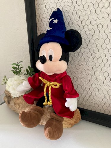 824⚜️ Peluche Doudou Mickey Magicien Fantasia Disneyland Paris Hauteur 35 Cm