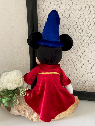 824⚜️ Peluche Doudou Mickey Magicien Fantasia Disneyland Paris Hauteur 35 Cm