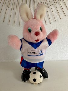 824⚜️ Advertising Plush Toy The Pink Rabbit Duracell France 98 Height 35 Cm