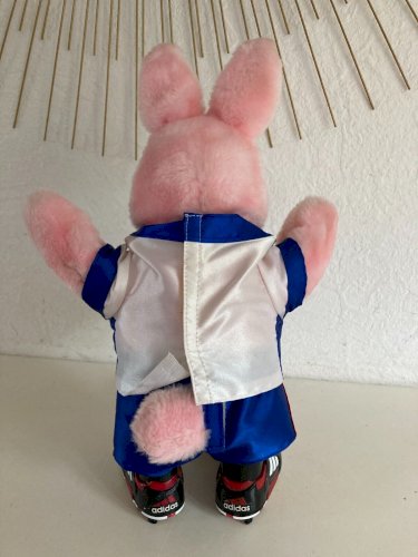 824⚜️ Peluche Publicitaire Le Lapin Rose Duracell Foot France 98 Hauteur 35 Cm