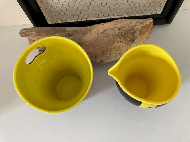 824⚜️ Pichet Carafe + Bac à Glaçon Whisky J&B en plastique Dur Noir et Jaune