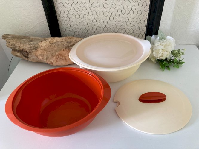 824⚜️ Tupperware Plat de Service Soupière Oval en Plastique
