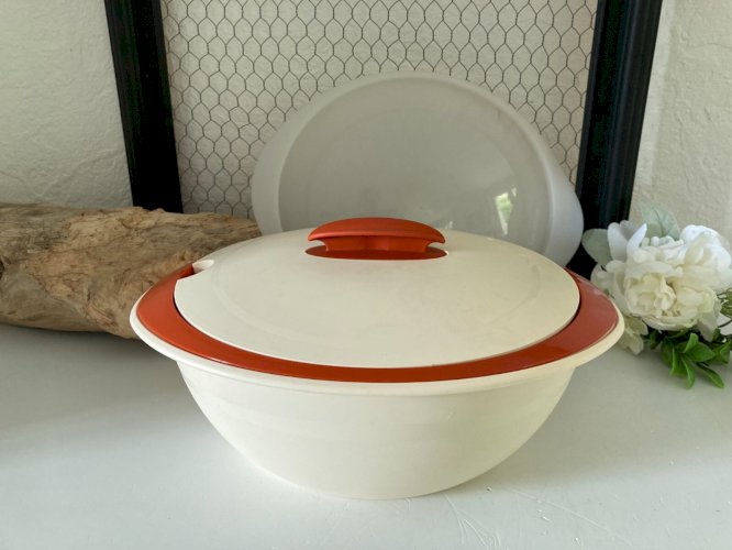 824⚜️ Tupperware Plat de Service Soupière Oval en Plastique