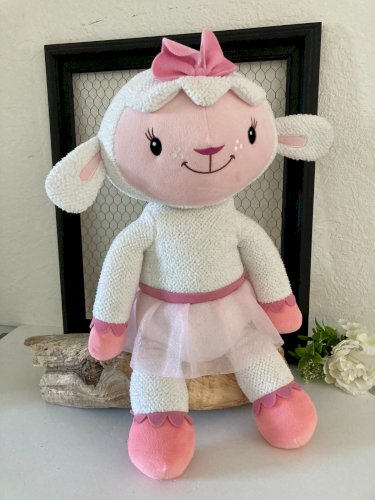 824⚜️Grande Peluche Doudou Le Mouton Câline Docteur Disney Nicotoy Hauteur 50 Cm