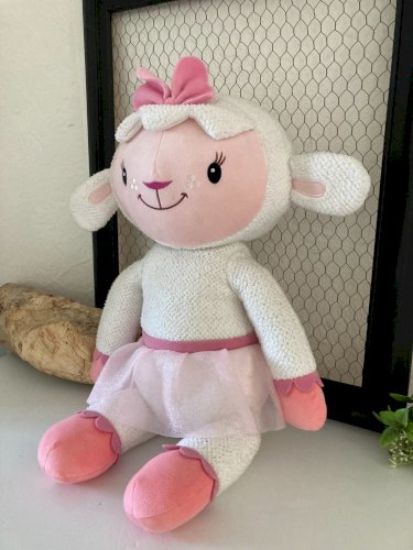 824⚜️Grande Peluche Doudou Le Mouton Câline Docteur Disney Nicotoy Hauteur 50 Cm