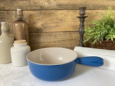 825⚜️ Vintage Blue Le Creuset 22 Saucepan Made In France