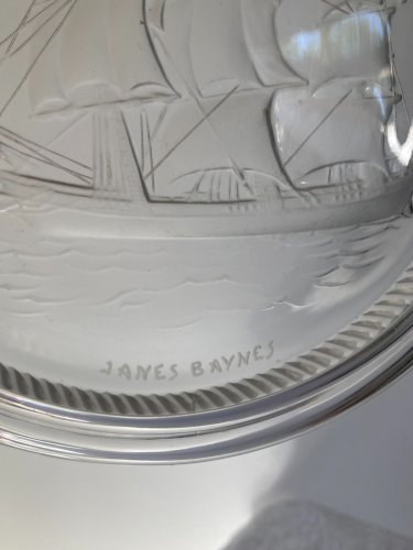 825⚜️ Ancien Cendrier Coupelle Janes Baynes Diamètre 17 Cm