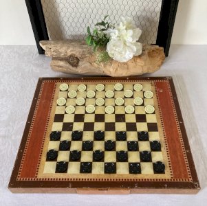 825⚜️ Vintage Checkers Game, Garnier Chess, Made In France, Complete