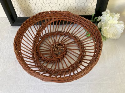 825⚜️ Vintage Round Wicker Basket Diameter 30 Cm