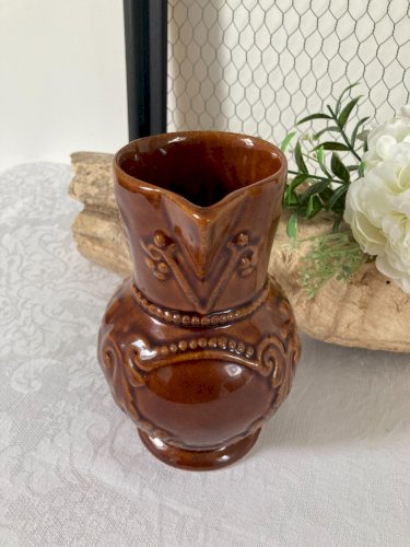 825⚜️ Ancien Pichet de Vigne à Vin Bistrot Carafe 1/2 en Céramique Hauteur 17 Cm
