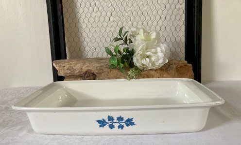 825⚜️ Old Rectangular Pyroflam Dish Pf-62-B Made In The Netherlands Length 34 Cm