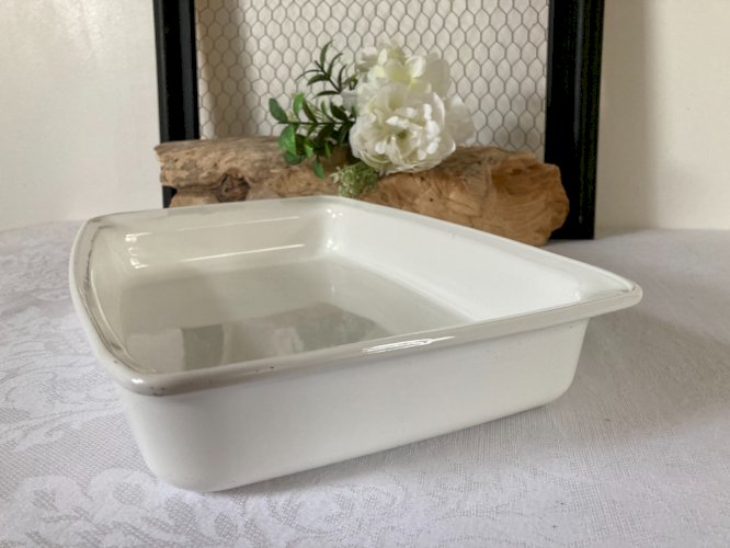 825⚜️ Ancien Plat Rectangle Pyroflam Pf-62-B  Made In The Netherlands Long 34 Cm