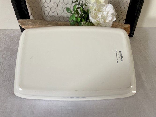 825⚜️ Ancien Plat Rectangle Pyroflam Pf-62-B  Made In The Netherlands Long 34 Cm