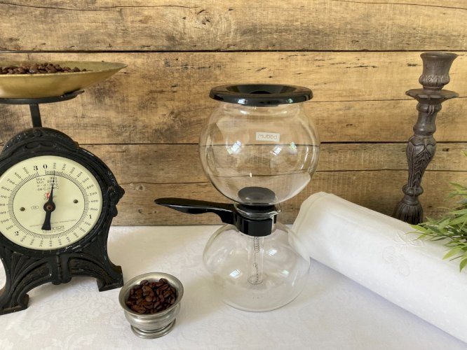 825⚜️ Ancienne Cafetière à Dépression Bodum en Verre Hauteur 28 Cm Vintage