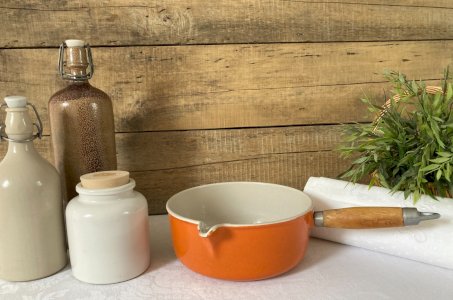 825⚜️ Vintage Orange Le Creuset Enamelled Cast Iron Pan Ø 20 Cm