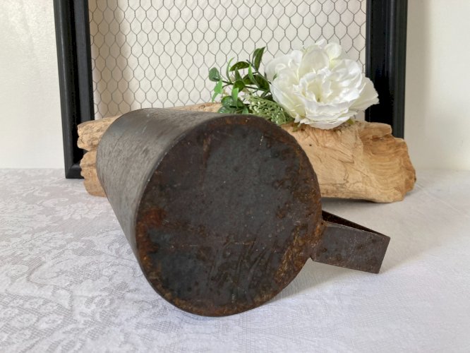 825⚜️ Ancienne Pelle à Granulés Charbon en Métal Hauteur 20 Cm Vintage