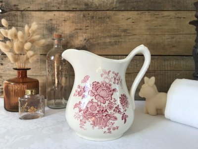 825⚜️ Décoration Ancien Pichet Broc Crown Devon en Porcelaine Vintage Haut 17 Cm