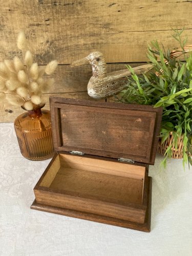 825⚜️ Décoration Ancienne Boite Bretonne en Bois Sculptés Vintage