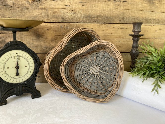 825⚜️ Décoration Deux Paniers Forme de Coeur  Déco Corbeille de Fruit