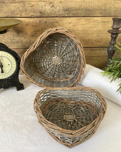 825⚜️ Décoration Deux Paniers Forme de Coeur  Déco Corbeille de Fruit