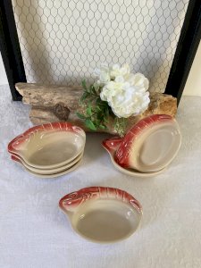 825⚜️ Lot de 6 Ramequins Coupelles Homard en Céramique Longueur 15 Cm