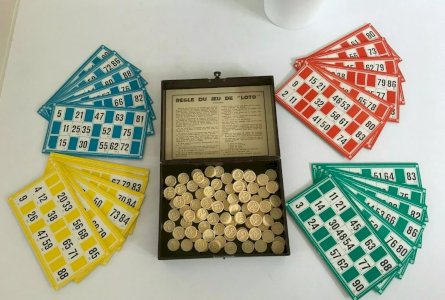 9 ⚜️Old Toy Board Game The Loto Garnier Made In France Vintage Complete