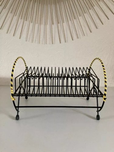 9 ⚜️ Ancien Présentoir Range Disque Vinyle Design Retro Vintage Longueur 30 Cm