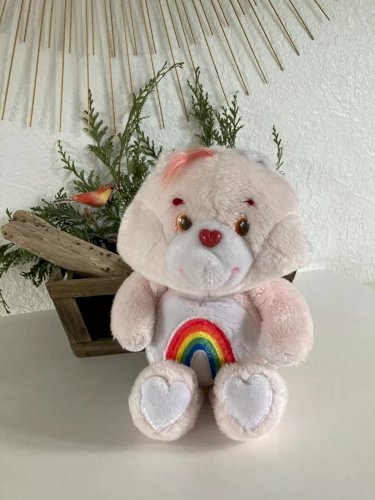9 ⚜️Ancienne Peluche Doudou Bisounours Rose Ours Grosfarceur Care Bears Vintage
