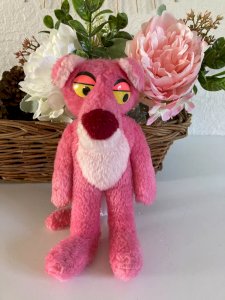 9 ⚜️ Vintage Plush Toy The Pink Panther Height 24 cm