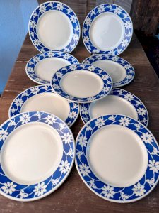 9 Badonviller dessert plates made of antique earthenware