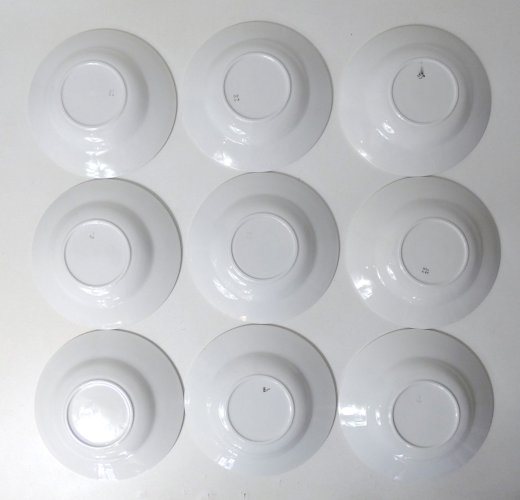 9 assiettes creuses FB Digoin rose