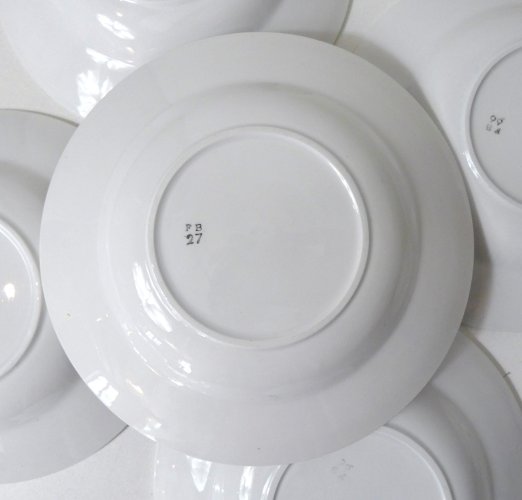 9 assiettes creuses FB Digoin rose